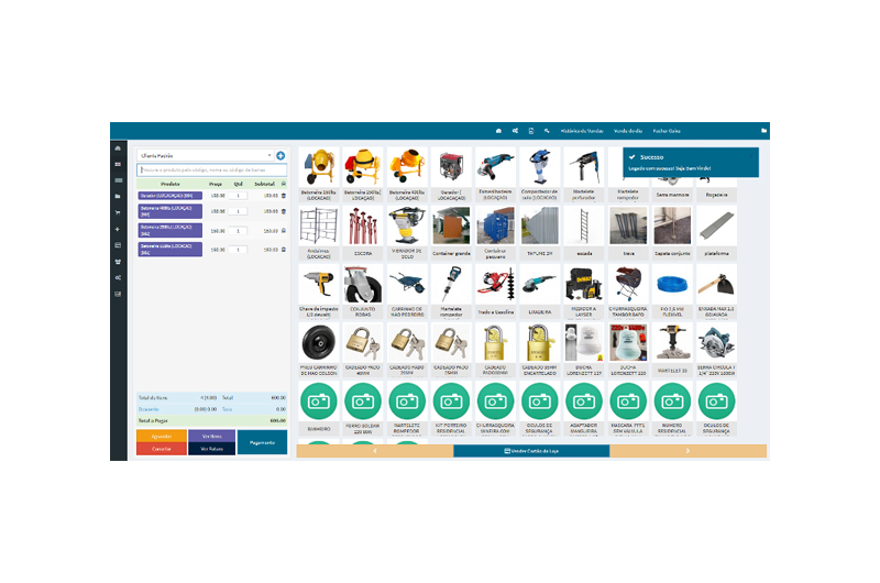 Sistema de controle de locação e vendas